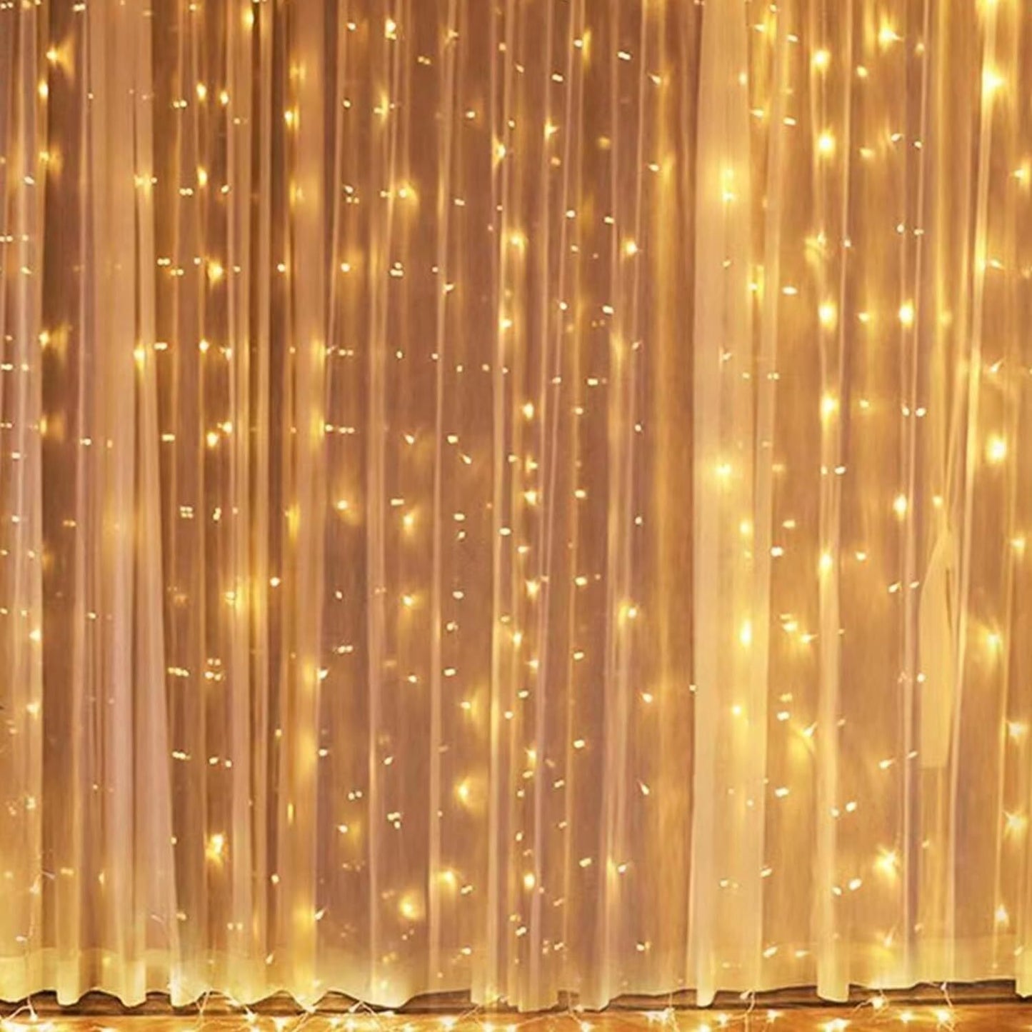 300 Luces LED De Cortina De Hadas De 9.8 X 9.8 Pies Con Control Remoto