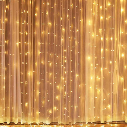 300 Luces LED De Cortina De Hadas De 9.8 X 9.8 Pies Con Control Remoto