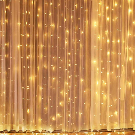 300 Luces LED De Cortina De Hadas De 9.8 X 9.8 Pies Con Control Remoto